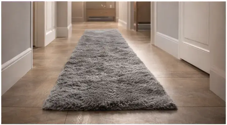 Hallway runner rug centered with equal borders for a premium decor look