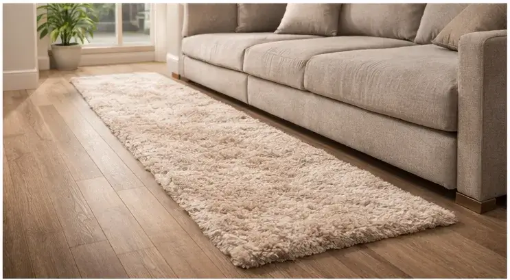 Runner rug with rug pad underneath